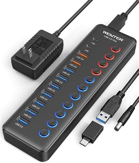 Amazon Powered Usb Hub Wenter Port Hub Splitter Faster