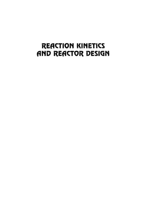 Pdf Reaction Kinetics And Reactor Design Dokumen Tips