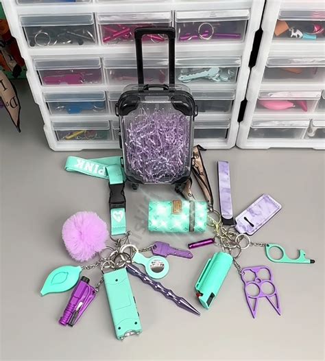 Large Order Mini Suitcase Self Defense Keychain 17pcs Set B – Aislilfi