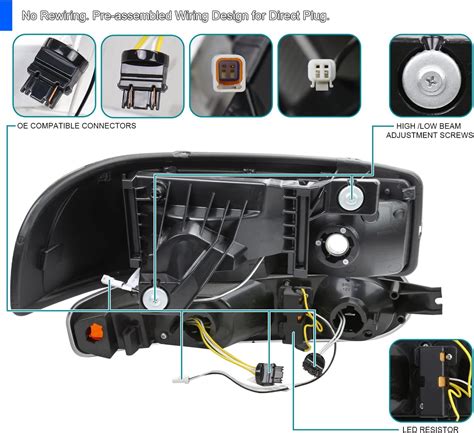 Spec D Tuning Faros Delanteros Led De Tubo Transparente De Carcasa