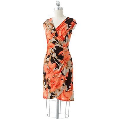 Dana Buchman Floral Faux Wrap Dress Kohl S Dresses Womens Dresses