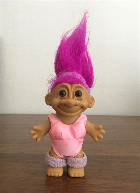 Vintage Russ Troll Doll Hot Pink Hair Gym Exercise Workout Troll Tall Etsy