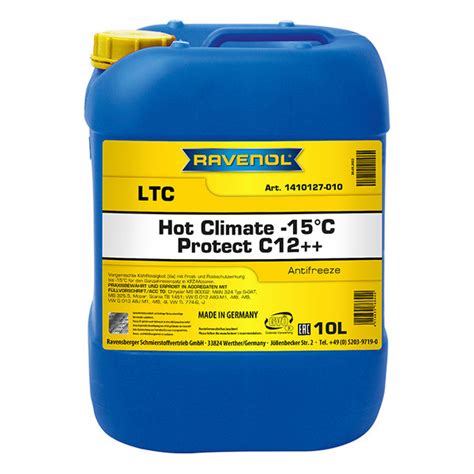 Антифриз RAVENOL LTC Protect C12++ HOT CLIMATE -15C (готовый)