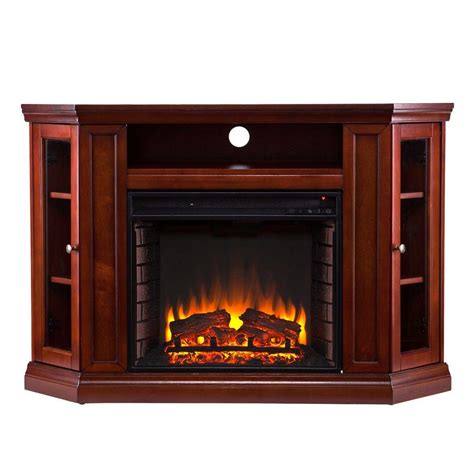 Southern Enterprises Claremont 48 In Convertible Media Console Electric Fireplace In Mahogany