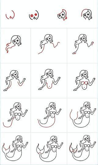 How To Draw A Beautiful Mermaid Step By Step Drawing Photos