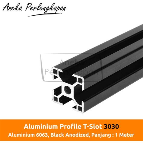 Jual Aluminium Profile Extrusion Frame A6063 T Slot 3030 Black Anodized Shopee Indonesia