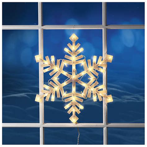 Lighted Snowflake Window Decoration | Stoneberry