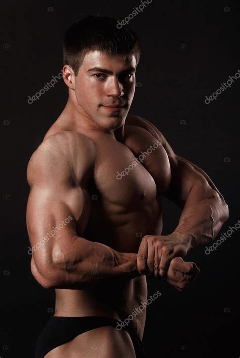 Poto Of Naked Athlete With Strong Body Stock Photo Dudaeva