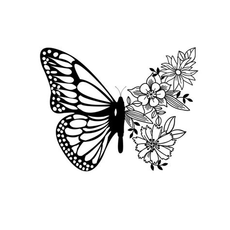 Dise O Vectorial Svg De Mariposa Floral Vector Premium