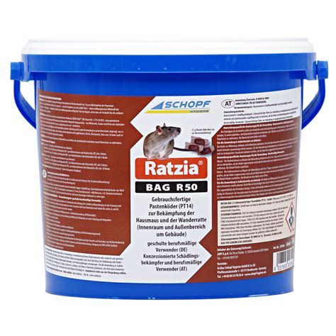 Schopf Ratzia Bag 50 ppm rot 3 kg Pastenköder Rattengift Mäusegift