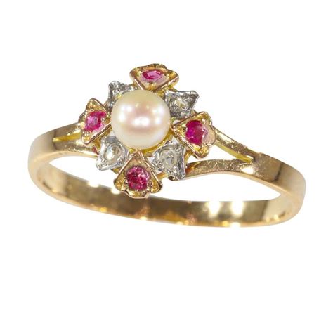 NO RESERVE PRICE 18 Kt Pink Gold Ring Ruby Diamonds Catawiki