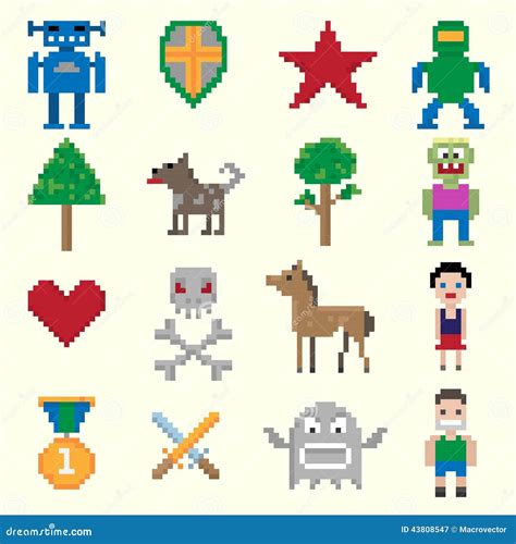 Pixel Characters Cartoon Vector | CartoonDealer.com #69285369