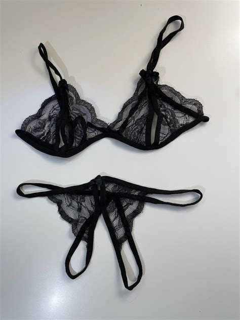 Crotchless Sexy Lingerie Bikini Set Ebay