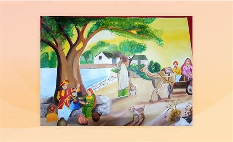 Village Lifestyle Oil Painting on Behance