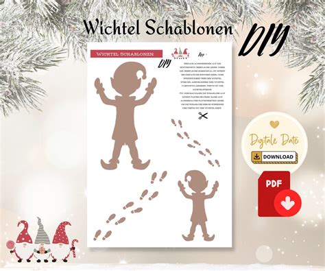 Wichtel Schablonen Wichtelstreich Wichteltür zum ausdrucken PDF DIY