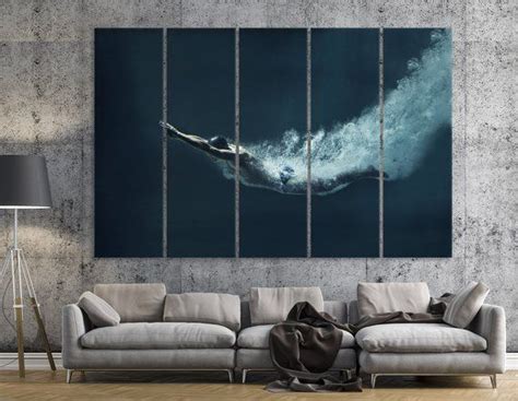 Swimming Wall Art Swimming Canvas Print Professional Swimmer T