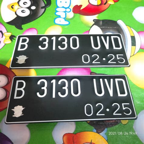 Plat Nomor Motor Baut Tanam List Pinggir Sticker Harga Sepasang