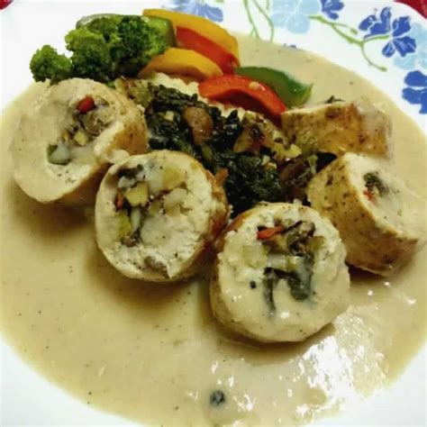 How To Make Chicken Roulade With Mushroom Veloute Sauce Recipe