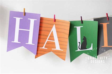 Free Printable Colorful Halloween Banner Unoriginal Mom