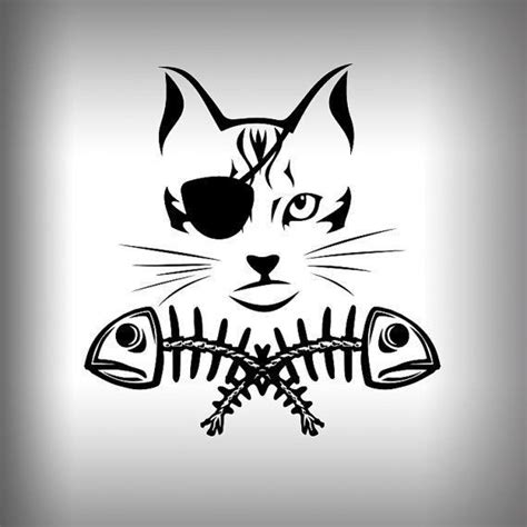 Pin By Sharon On Cats Pirate Cat Boat Decals Fish Bone