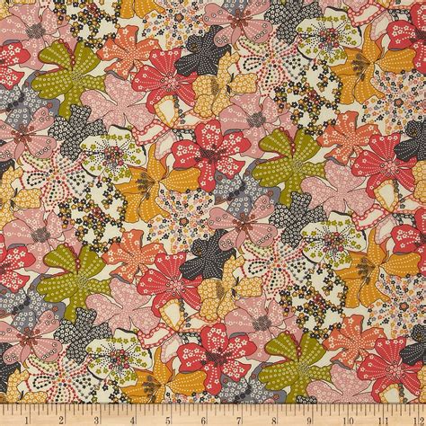 Liberty Of London Classic Tana Lawn Wild Flowers Mauvey Cream Pink