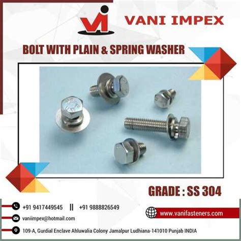 Hex Head Bolt With Plain Washer Latest Price Hex Head Bolt With Plain