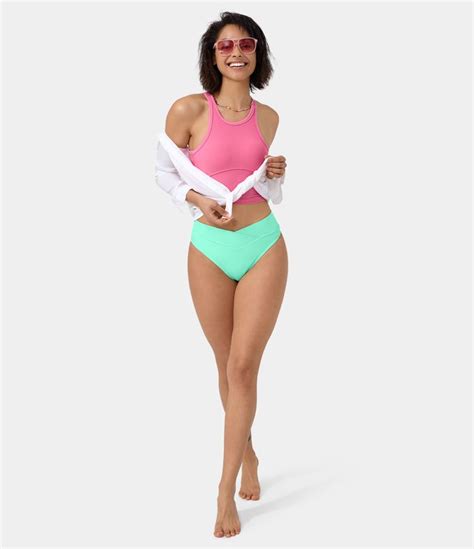 Womens Crossover Bikini Bottom Swimsuit Halara