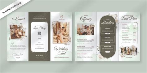 Premium Vector Wedding Elegant Trifold Brochure Template