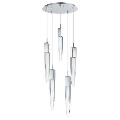 Everly Quinn Fleischman Light Cluster Geometric Led Pendant