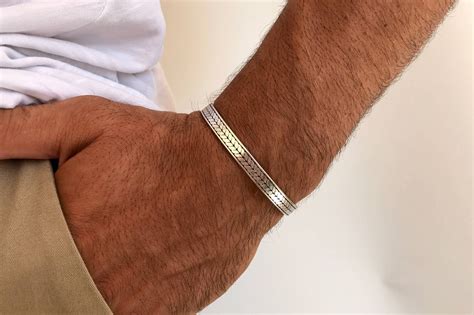 Men S Bracelet Bangle Bracelet Men Silver Bangle Etsy