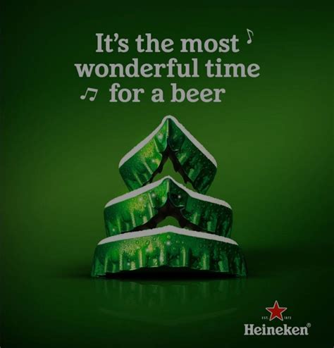 Heineken S Christmas Ad For This Year The Bent Beer Caps Form A Snowy