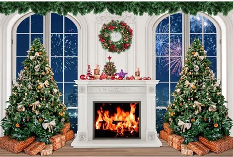 Amazon Leowefowa Christmas Interior Living Room Fireplace