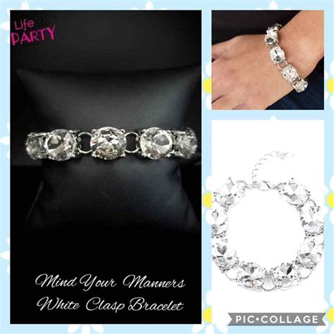 🥰paparazzi💜 Mind Your Manners White 💜 Bracelet Lop 🔥 Vhtf🔥 Ebay