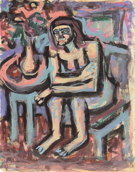 Seated Nude By Victor Di Gesu C 1955 Paris Post Impressionist Louvre Los Angeles County