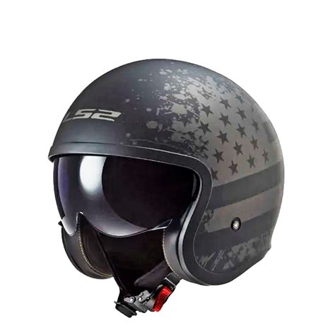 Casco Moto Ls Of Spitfire Black Flag Negro Titanio Matte