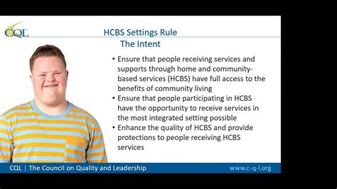 Beyond Compliance Embracing The Values Of The Hcbs Settings Rule Youtube