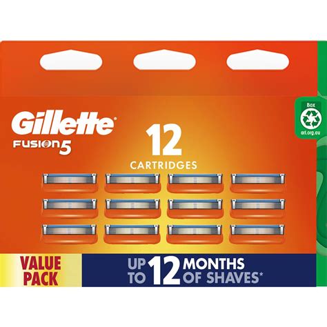 Gillette Fusion 5 Blade Cartridges 12 Pack Woolworths