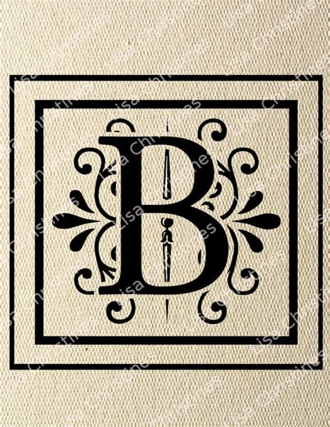 Ornamental Monogram Letter B Digital Image Instant Download | Etsy