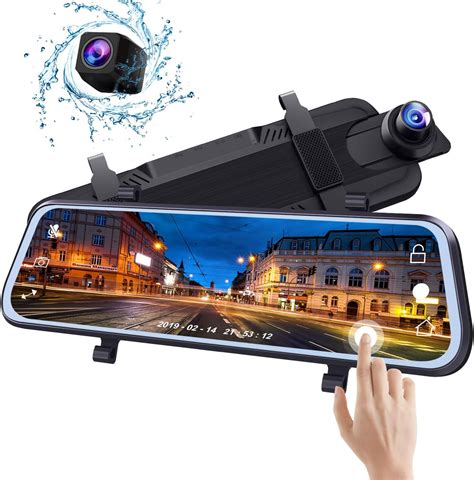 Chicom Mirror Dash Cam Inch Ultra Slim P Ips Touch Screen Front