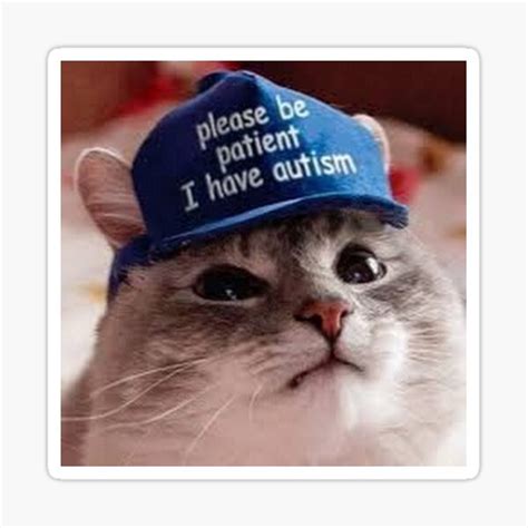 "Please be patient I have autism cat" Sticker for Sale by Memes-und ...