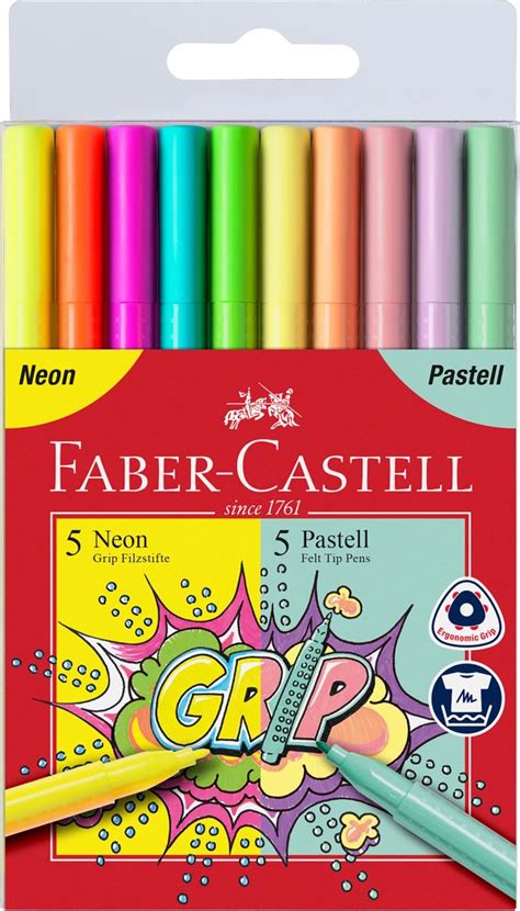 Faber Castell Filzstifte Grip Neon Pastell Er Set Orell F Ssli