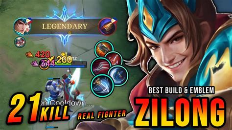 21 Kills Zilong 100 Brutal Build With Real True DAMAGE Mobile