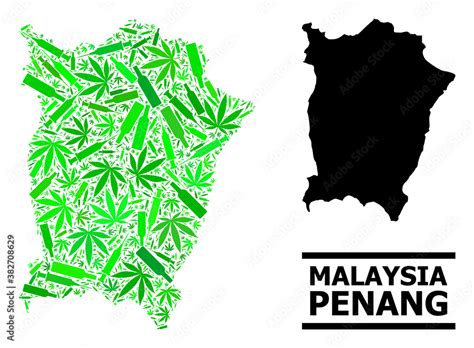 Addiction Mosaic And Solid Map Of Penang Island Vector Map Of Penang Island Is Composed Of