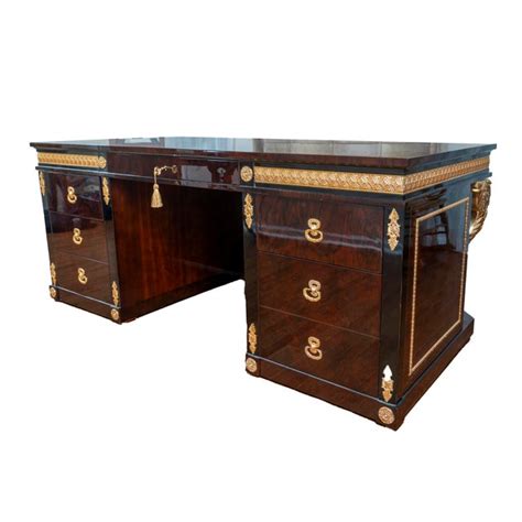 Modern Mahogany Executive Desk | Chairish