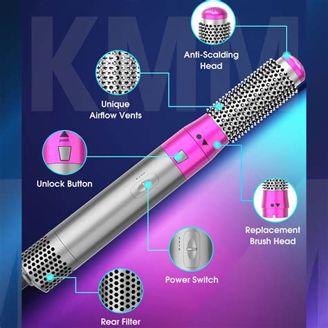 Professional 5 In 1 Hair Dryer Hot Comb Set Wet Dry Straightening Curling Blow Drying Of Hot