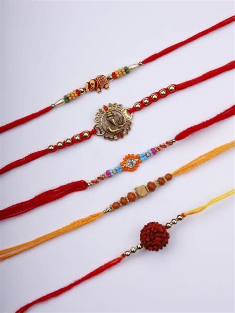 Buy ARiANA Designer Rakhi/Thread Bracelet for Raksha Bandhan ( Set of 5 ...