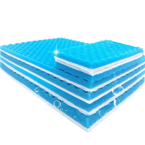 Esponja de filtragem para aquário azul e branco 50cm x 11cm x 2cm