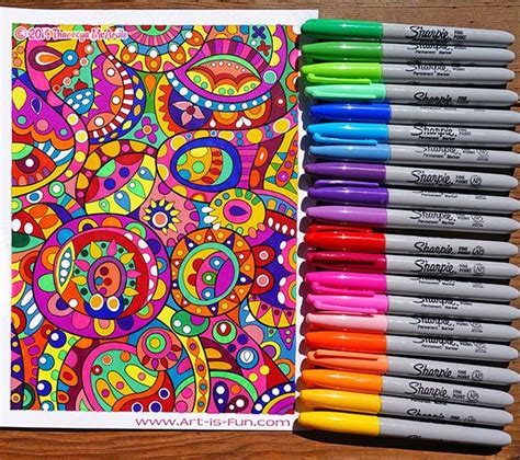 A Coloring Page Done Entirely With Sharpies Learn About My Favorite Coloring Supplies Here