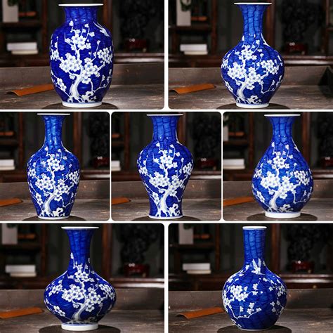 Classic Chinese Style Hand Painted Blue And White Porcelain Plum