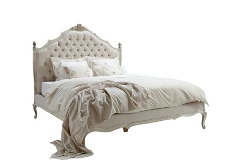 Classic Bed With Carved Headboard Isolated 3d Rendering Classic Bed